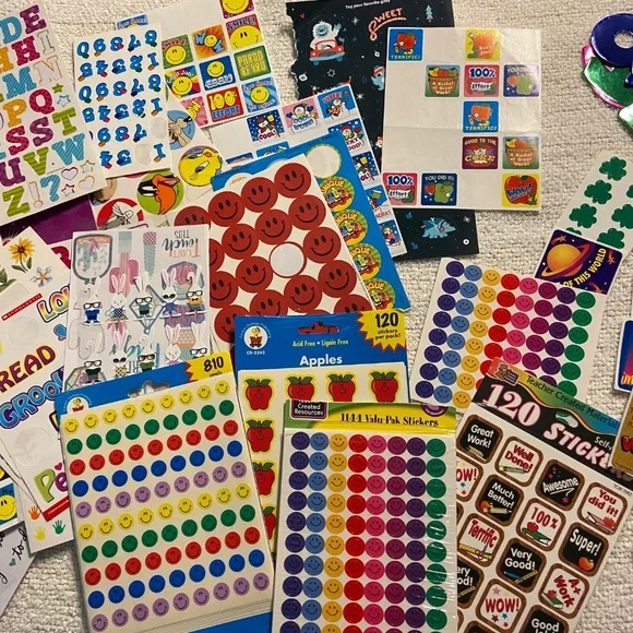 Assorted Teacher Stickers – Mixed Variety, Some New, Some Opened - Picture 4 of 6